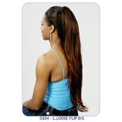 NEW BORN FREE Synthetic Drawstring Ponytail: 0204 LOOSE FLIP