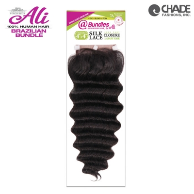 Ali 7A Brazilian Bundle 4x4 Lace Closure - NEW DEEP WAVE 10-18