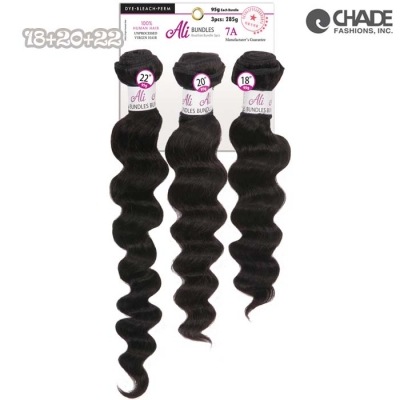 ALI Brazilian Bundle 3pcs- Loose Deep Wave 18+20+22 (Natural Black)