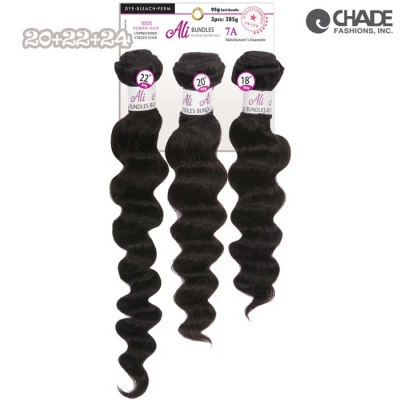 ALI Brazilian Bundle 3pcs- Loose Deep Wave 20+22+24 (Natural Black)