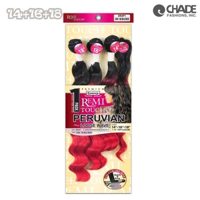 New Born Free Human Hair Blend Remi Touch 3pcs - Peruvian Loose Wave 14.16.18+Top closure