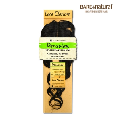 Sensationnel Bare&Natural Peruvian 100% Virgin Remi LACE CLOSURE - LOOSE DEEP 12