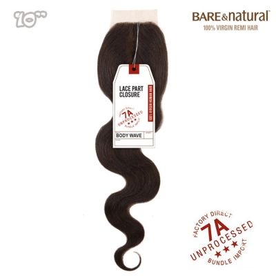 Sensationnel BARE & NATURAL Vergin Human Hair Lace Part Closure - BODY WAVE 10