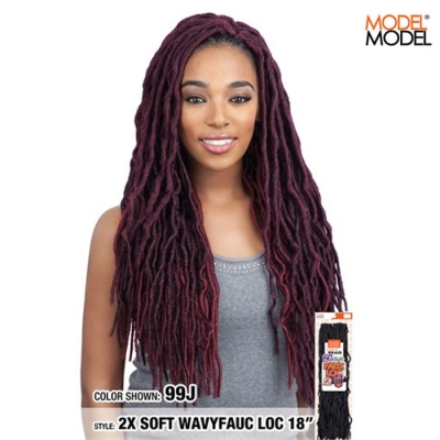 Model Model GLANCE 2X SOFT WAVY FAUX LOC 18 Crochet Braid