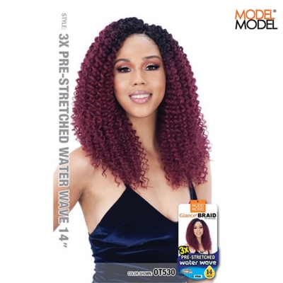 Model Model Glance 3X Pre-Stretched WATER WAVE Crochet Braid 14