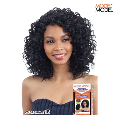 Model Model EQUAL Deep Invisible Diagonal Part Lace Wig - BLACK MEADOW