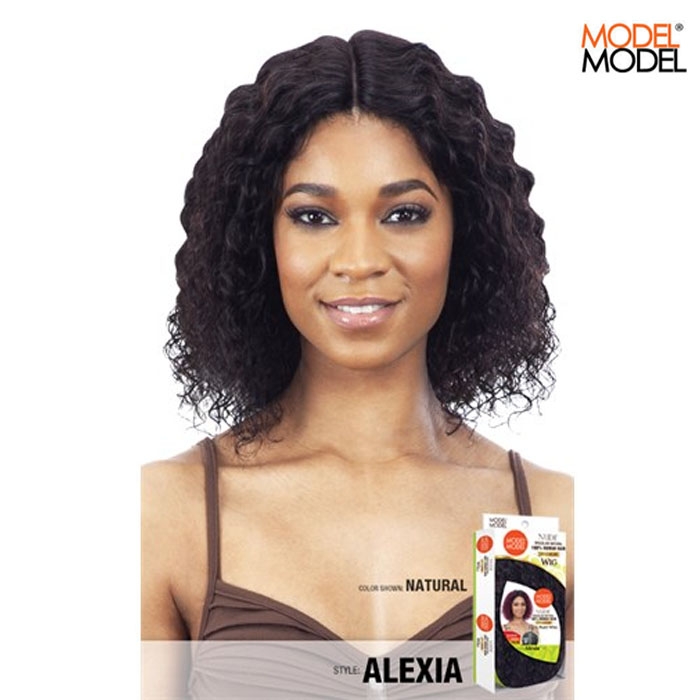 Model Model Nude Brazilian Natural Human Hair Center Lace Part Wig Alexia