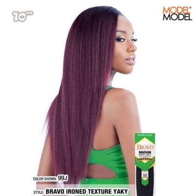 Model Model BRAVO 100% Human Hair IRONED TEXTURE YAKY 10