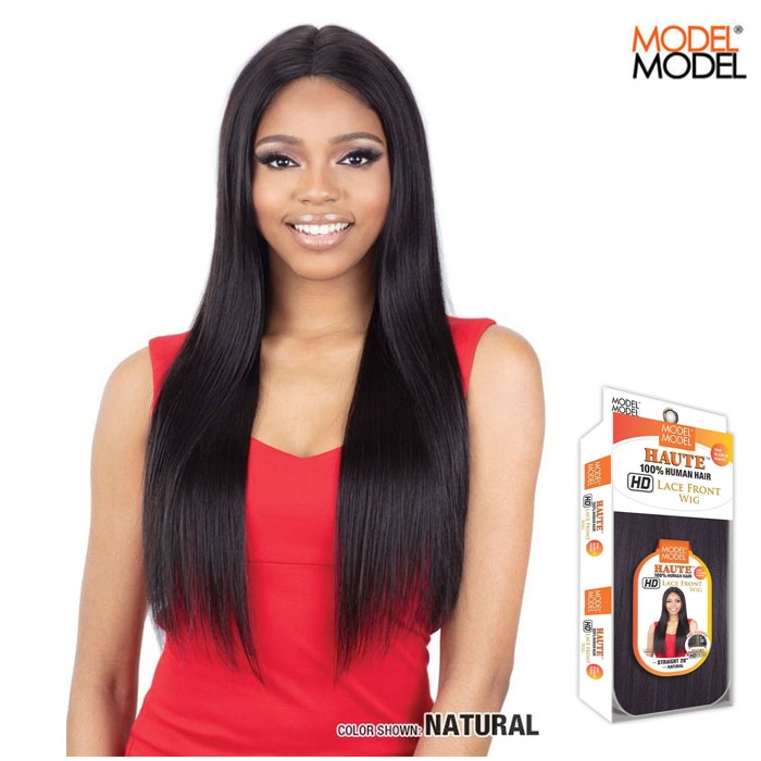 Model Model Haute 100 Human Hair Hd Lace Front Wig Straight 28 