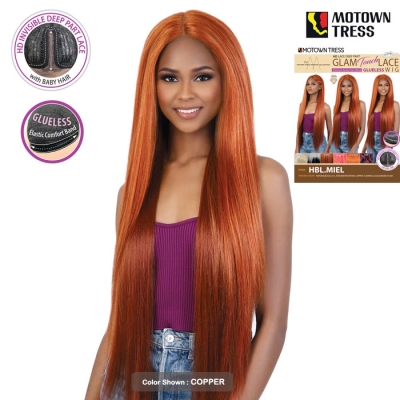 Motown Tress Glam Touch Human Hair Blend Glueless HD Lace Wig - HBL.MIEL