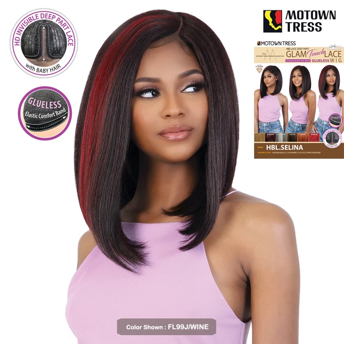 Motown Tress Glam Touch Human Hair Blend Glueless Hd Lace Wig Hbl Selina