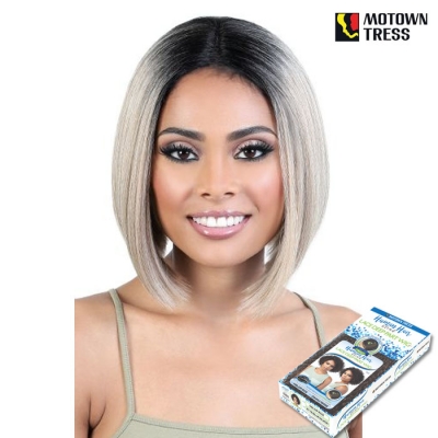 Motown Tress Human Hair Mix Lace Deep Part Wig - HBLDP.JET