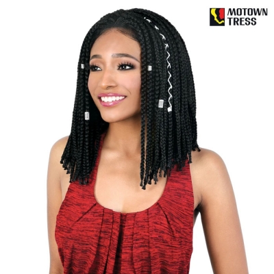 Motown Tress Synthetic Box Braid Slayable & Spinable Part Lace Wig - LDP-BOX14