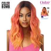 Outre Synthetic Color Bomb I Part Swiss Lace Front Wig - CELESTE