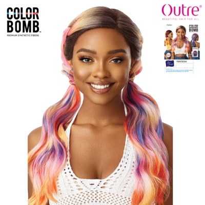 Outre Synthetic Color Bomb Swiss Lace Front Wig - FANTASIA