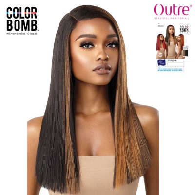 Outre Synthetic Color Bomb Swiss Lace Front Wig - VERONA