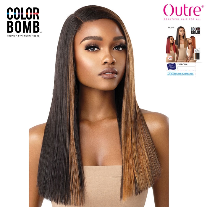 Outre Synthetic Color Bomb Swiss Lace Front Wig VERONA