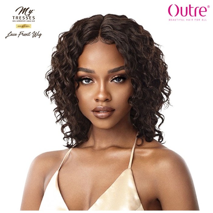 Outre Mytresses Gold Label Unprocessed Human Hair Lace Front Wig Natural Curly Deep 