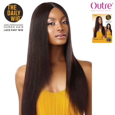 Outre Unprocessed Human Hair Lace Part Daily Wig - STRAIGHT V CUT 26