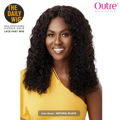 Outre The Daily Wig Wet & Wavy 100% Unprocessed Human Hair Lace Part Wig - HH W&W DEEP CURL 20