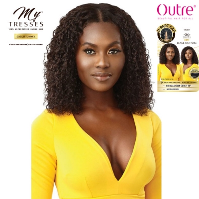 Outre Mytresses Gold Label 100 Unprocessed Human Hair U Part Leave Out Wig - HH-MALAYSIAN CURLY 14